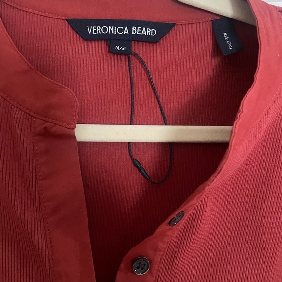 Veronica Beard Scarlet Blouse with Button Accents - Picture 2 of 2
